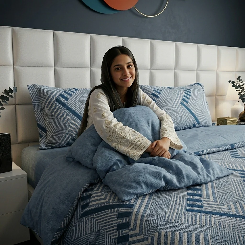 3PCs Double Duvet Cover- Cube - Image 3