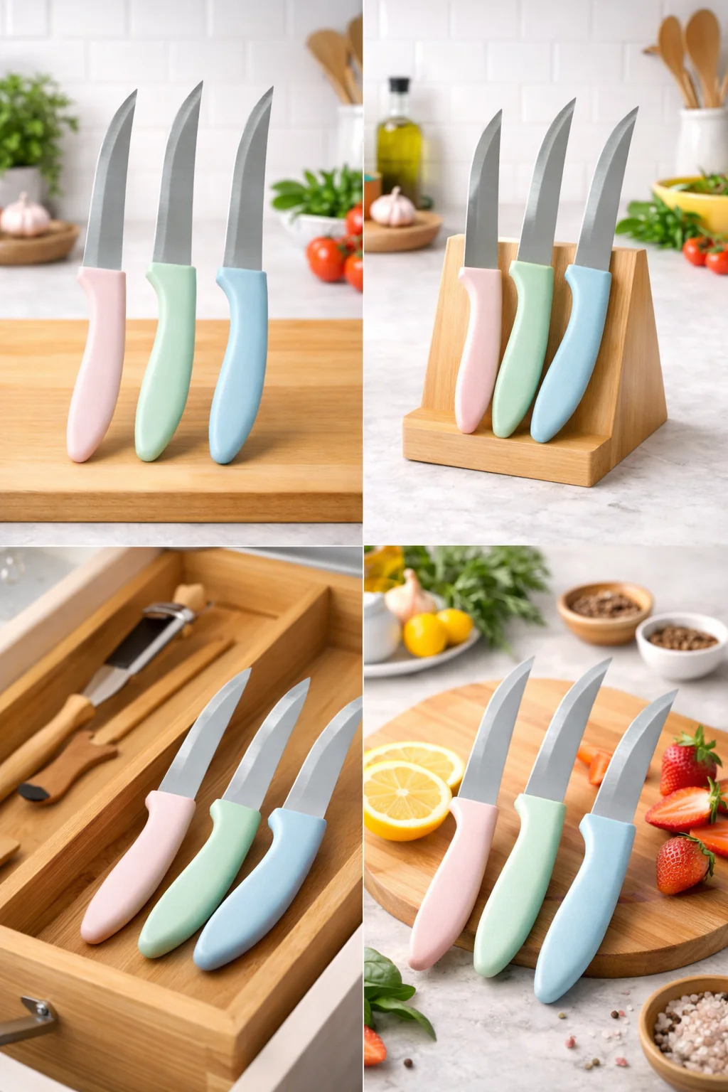3Pcs Knife Set with Steel Blades-(SA2412-05)