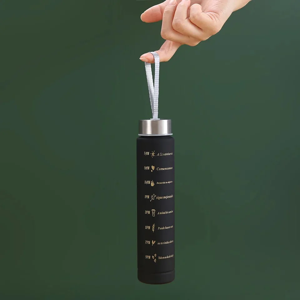 3PCS Water Bottle with Two Straws-5575Black Matte - Image 8