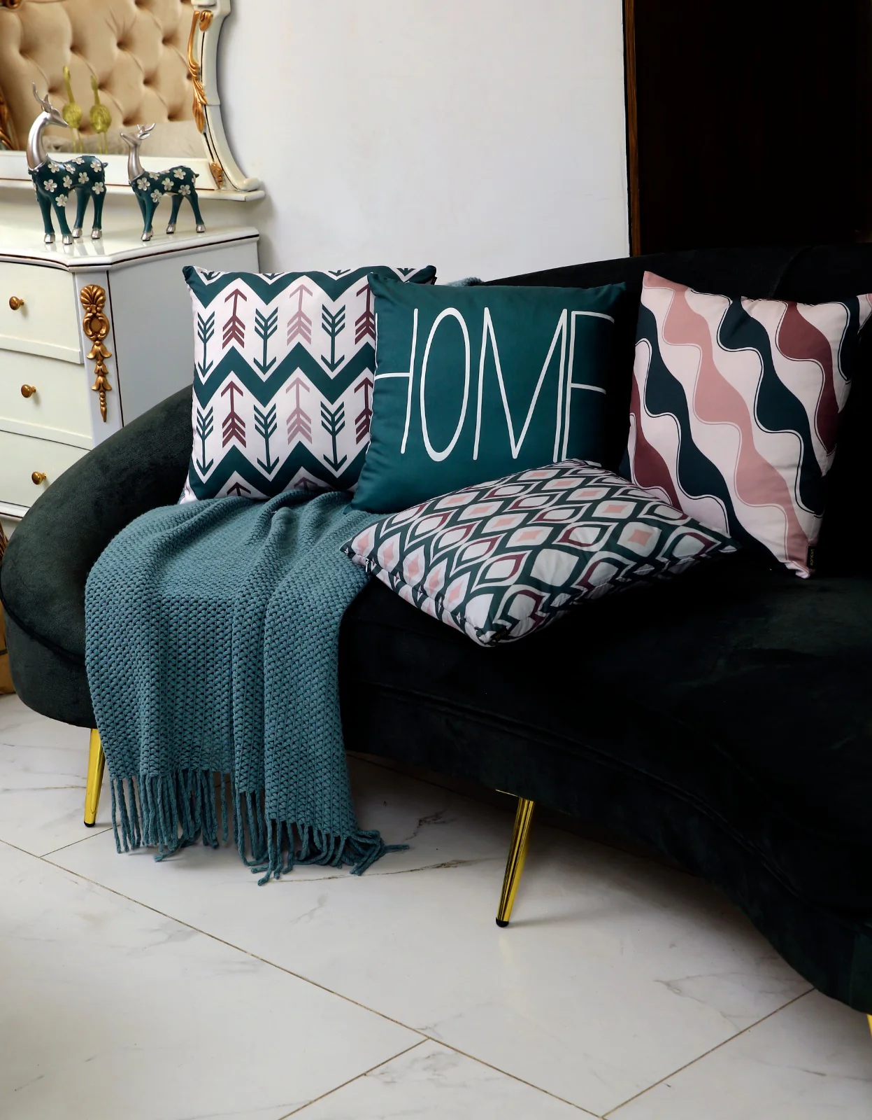 4 PCs Digital Printed Cotton Cushions-HOME - Image 3