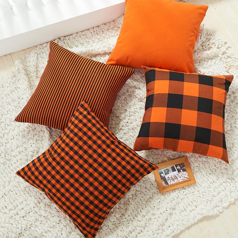 4 PCs Digital Printed Cotton Cushions-Slush Check - Image 6