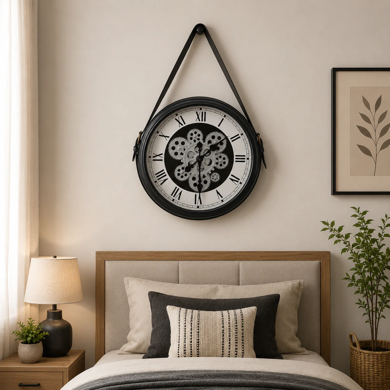 40cm Wall Clock-SA2405-214 Peter Strap(Black) - Image 2