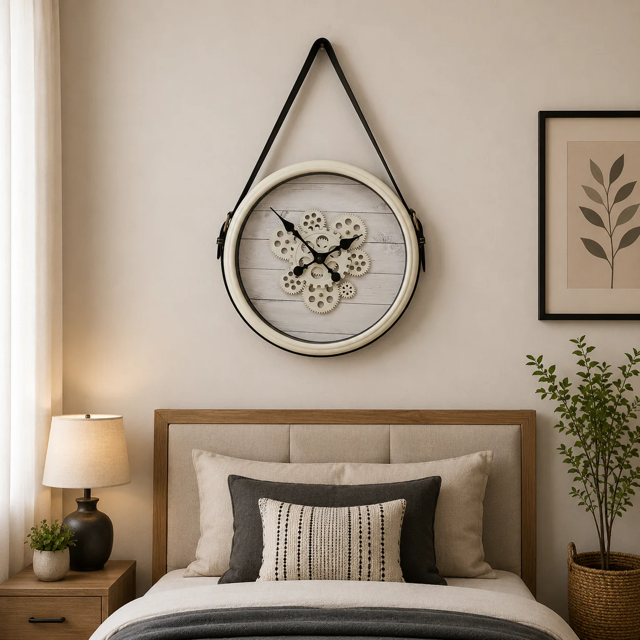 40cm Wall Clock-SA2405-213 Peter Strap(Cream)
