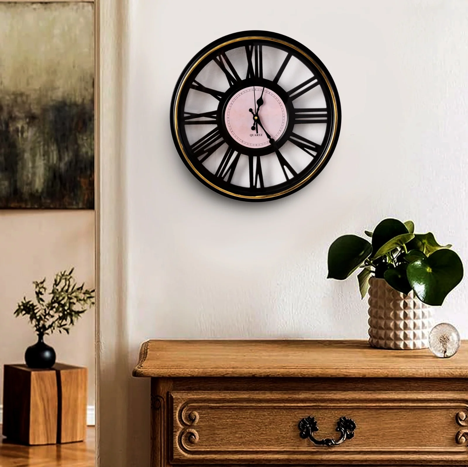 45 Cm Wall Clock-Black Roman