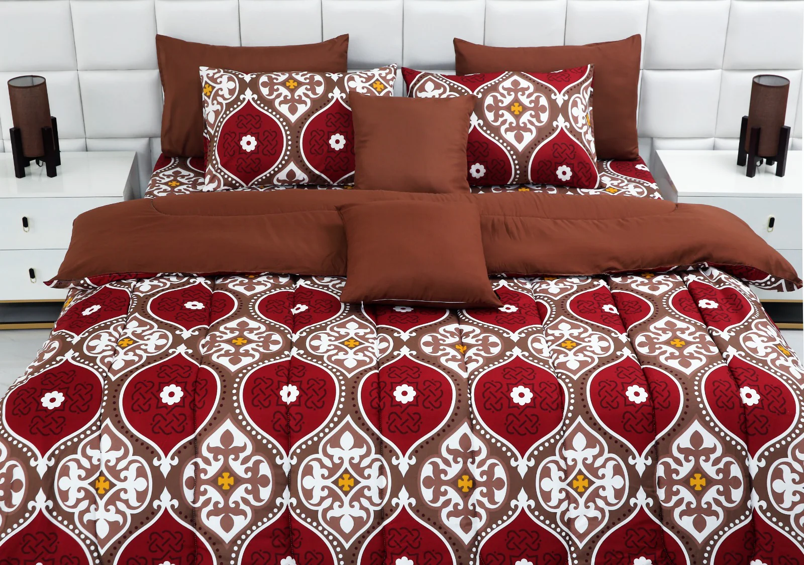 5 PCs Single Comforter Set-Brown Crown - Image 12
