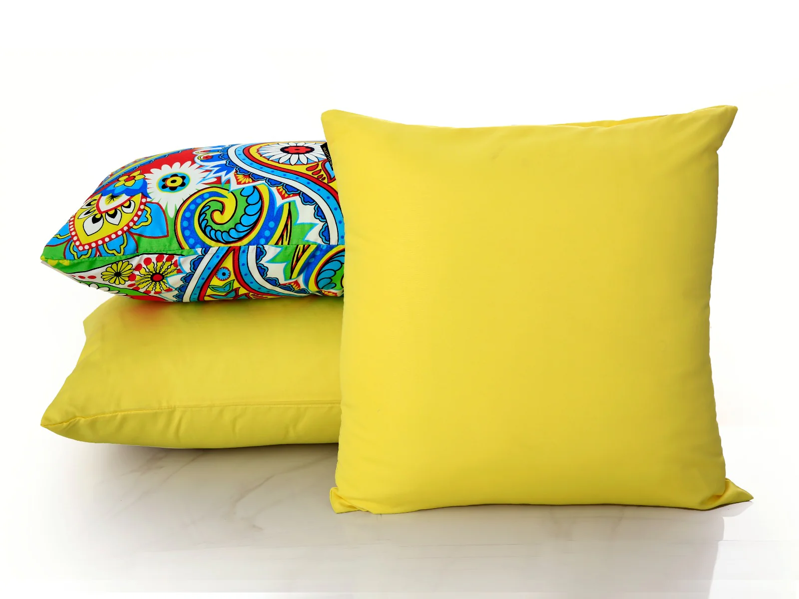 5 PCs Single Comforter Set-Multi Flower (Yellow Reverse) - Image 4