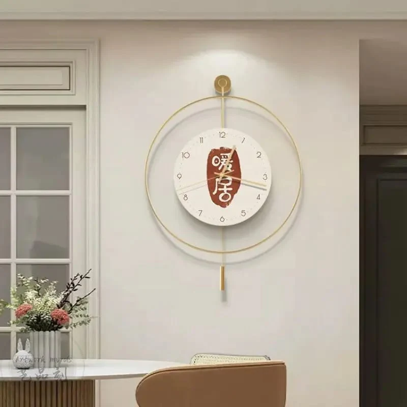 60Cm Chinese Pattern Wall Clock-With Pendulum - Image 4