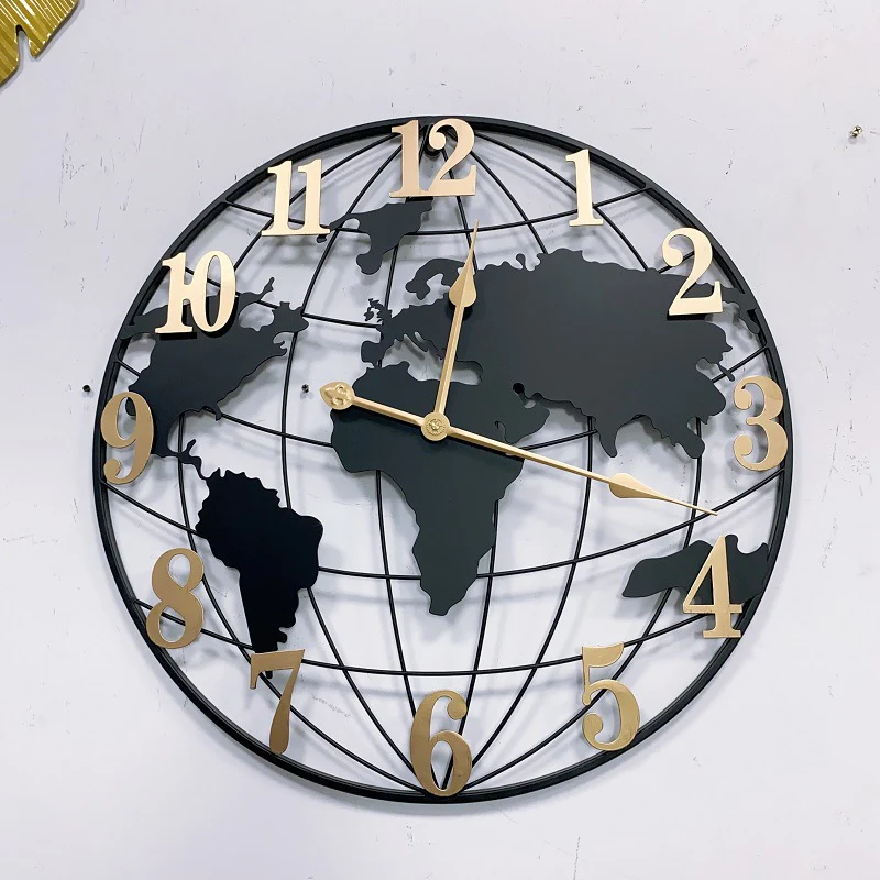 50CM Metal Universe Wall Clock-Black and Golden(SA2405-212) - Image 3