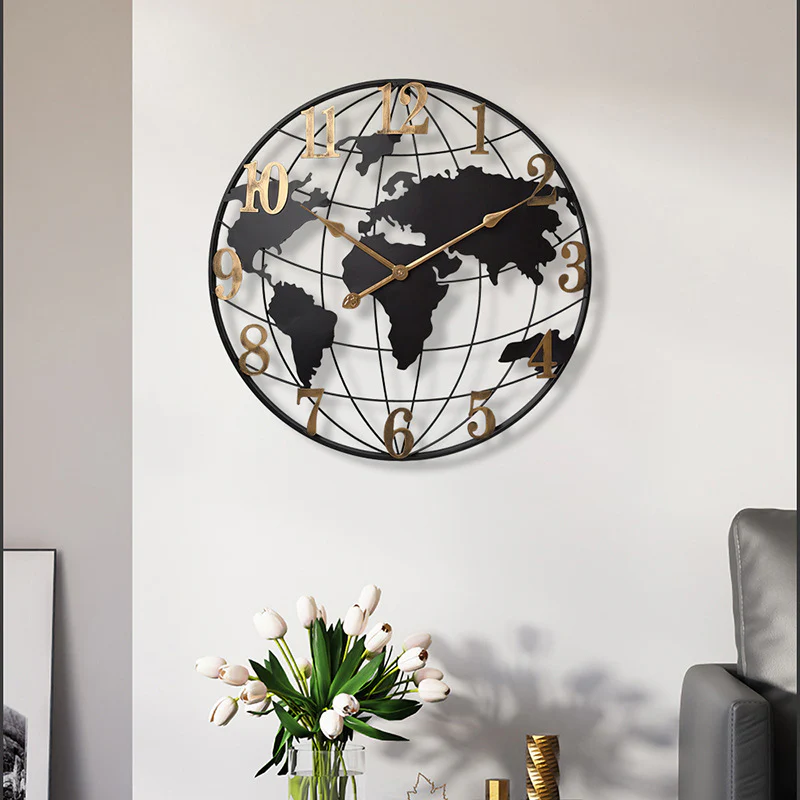 50CM Metal Universe Wall Clock-Black and Golden(SA2405-212) - Image 6