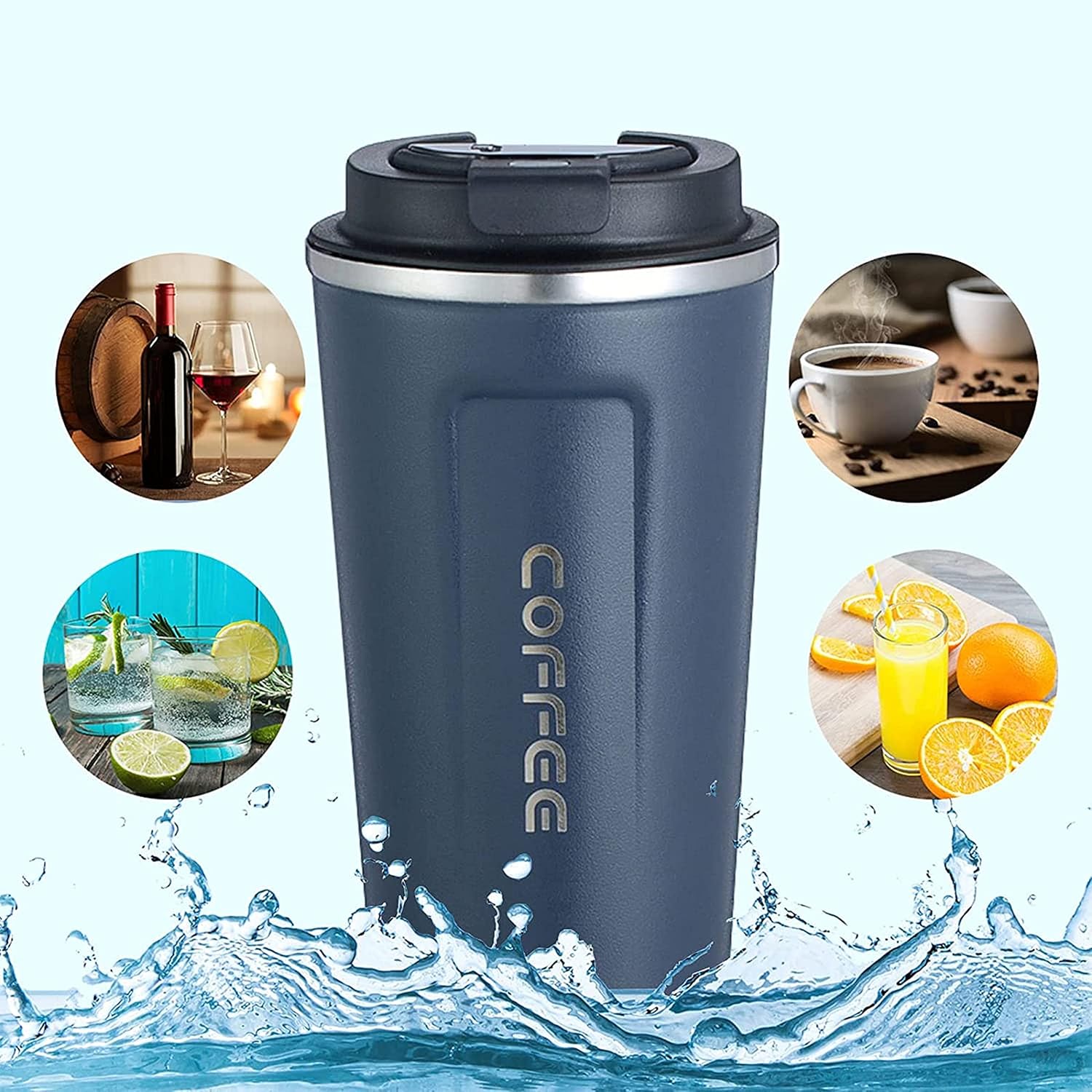 510ML Thermo Coffee Mug with Hermetic Temperature (SA2510-074)Azul Blue