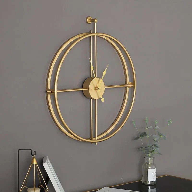 55CM Metal Wall Clock-14549Golden((SA2405-211) - Image 2