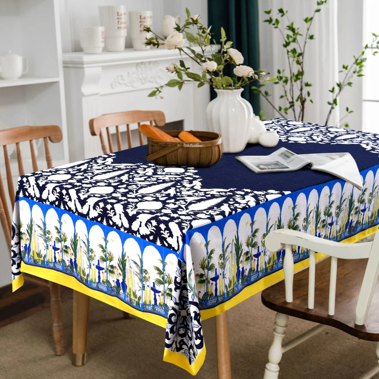 6 & 8 Seater Digital Printed Table Cover(5081)-TB56