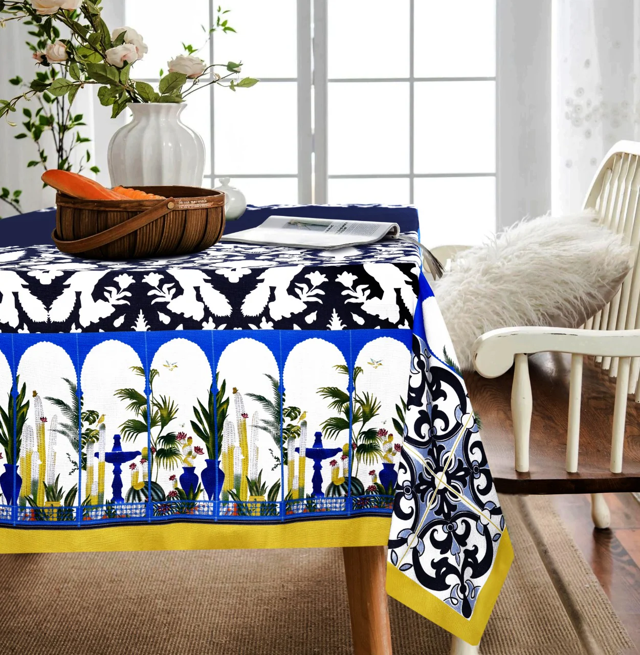 6 & 8 Seater Digital Printed Table Cover(5081)-TB56 - Image 3