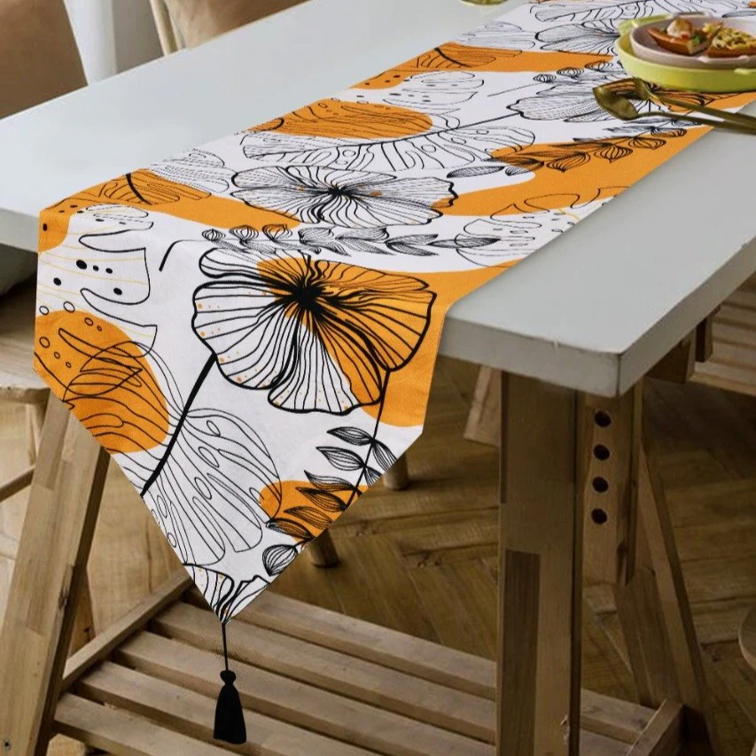 6 & 8 Seater Dining Table Runner-Yellow Orchid
