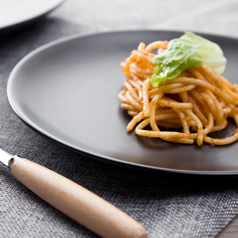 6 Creative Dining Plates-Black