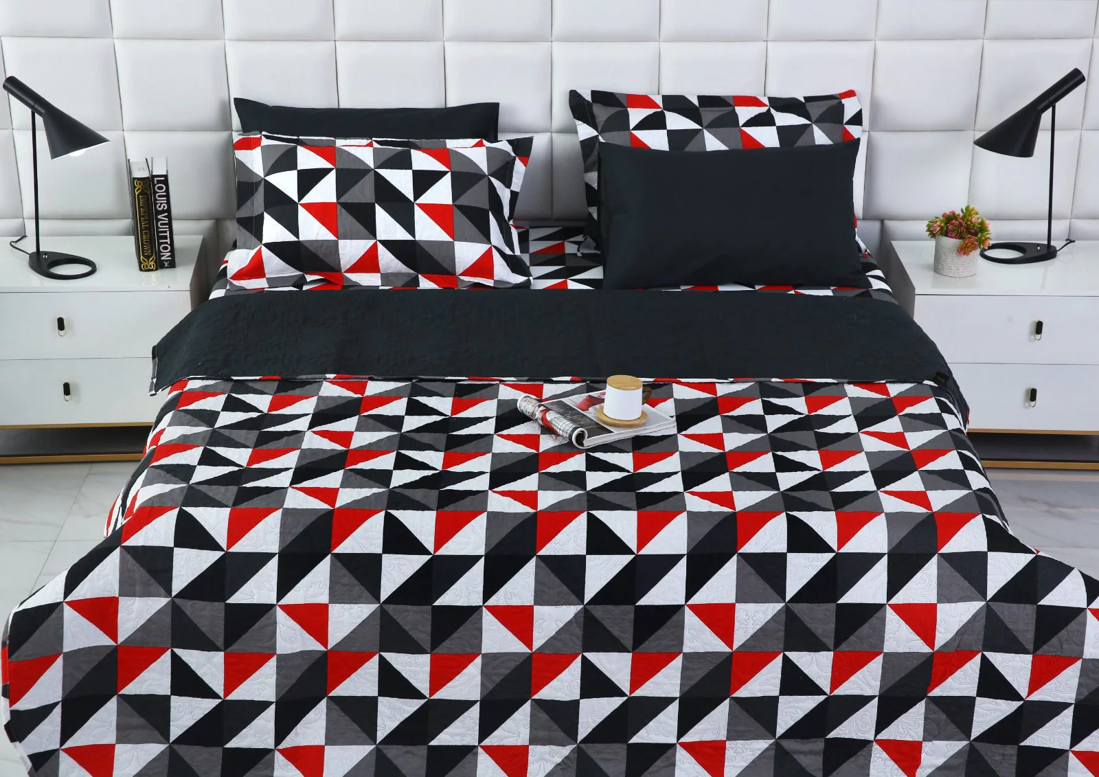 6 PCs Bed Spread Set- Abstract Geometric - Image 6