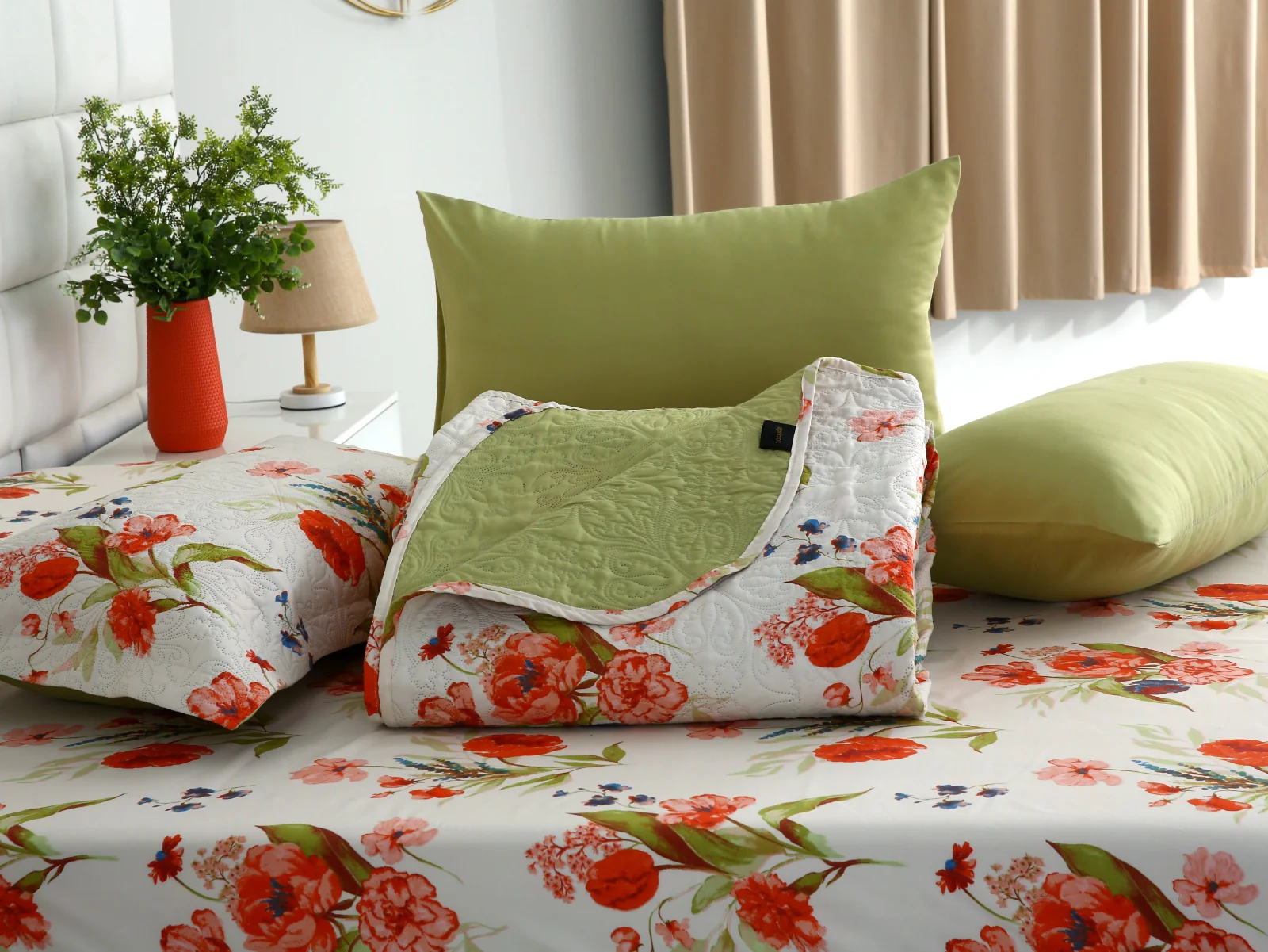 6 PCs Bed Spread Set- Cosmic Bloom - Image 10