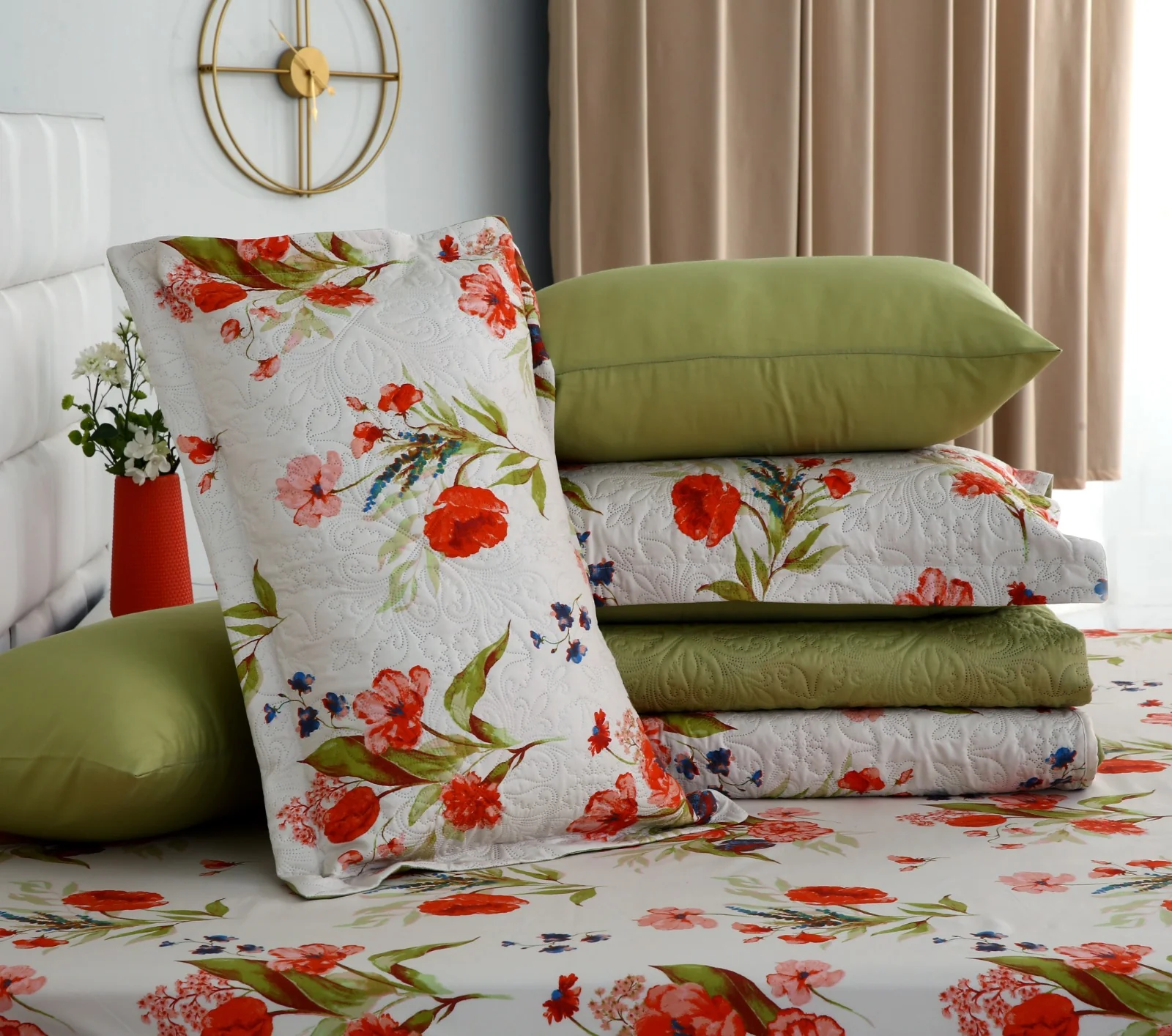 6 PCs Bed Spread Set- Cosmic Bloom - Image 12