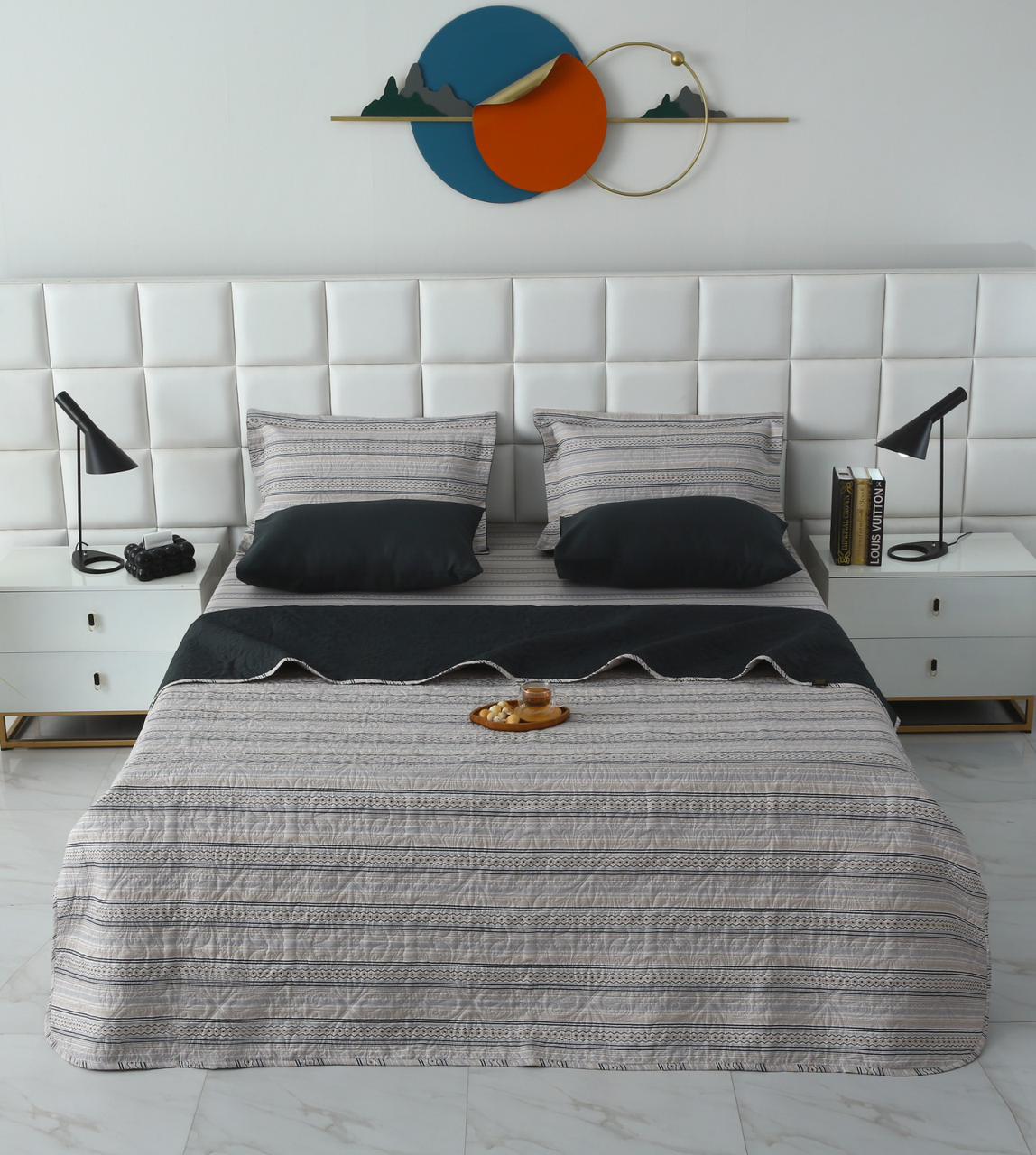 6 PCs Bed Spread Set- Slate - Image 3
