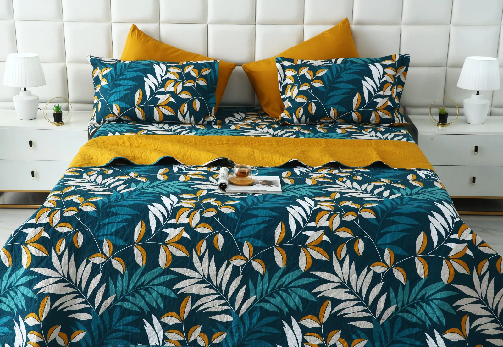6 PCs Bed Spread Set- Tropicals - Image 4