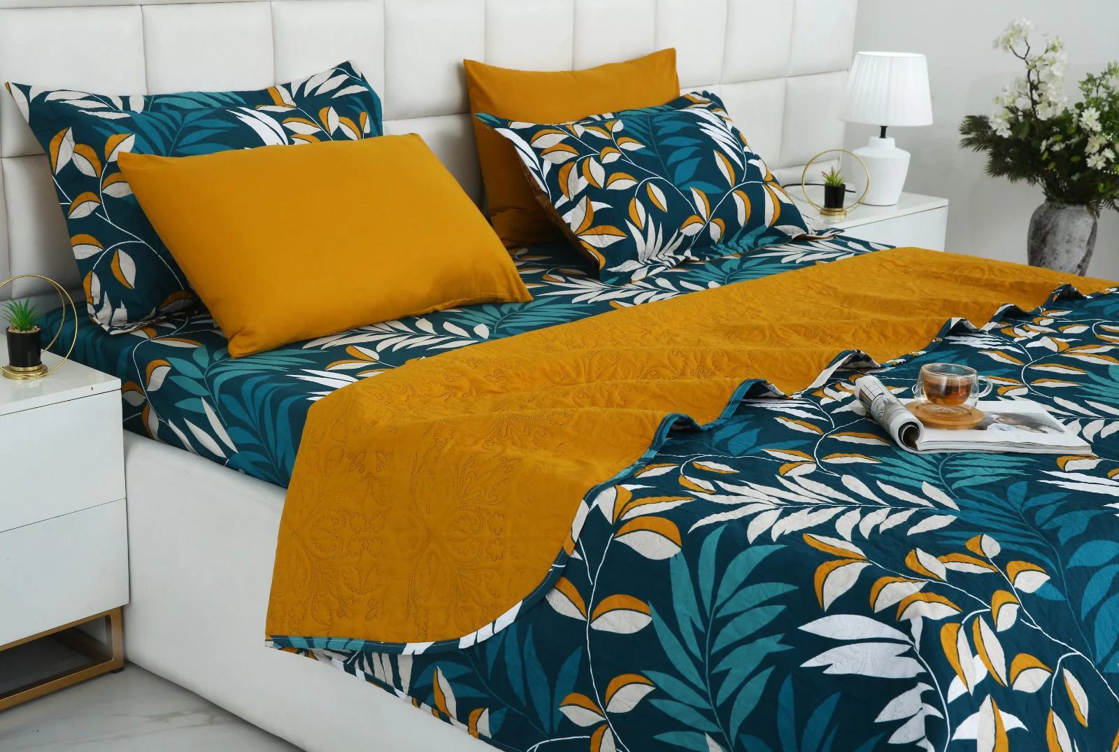6 PCs Bed Spread Set- Tropicals - Image 5