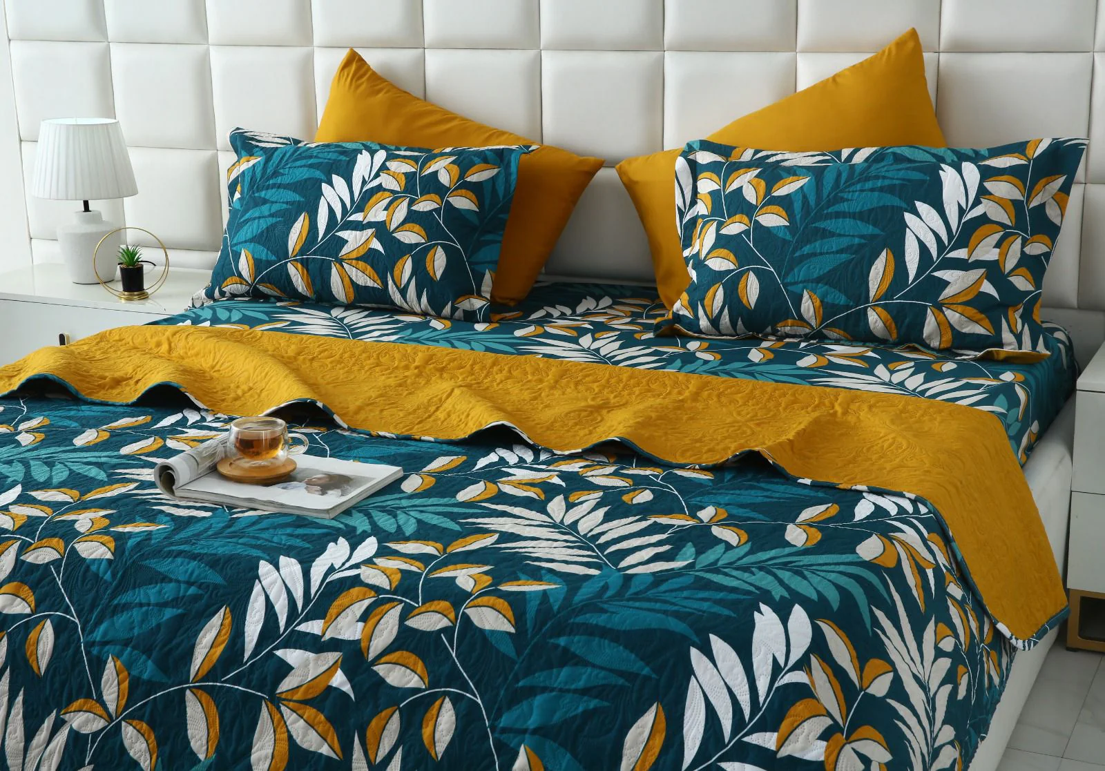 6 PCs Bed Spread Set- Tropicals - Image 7