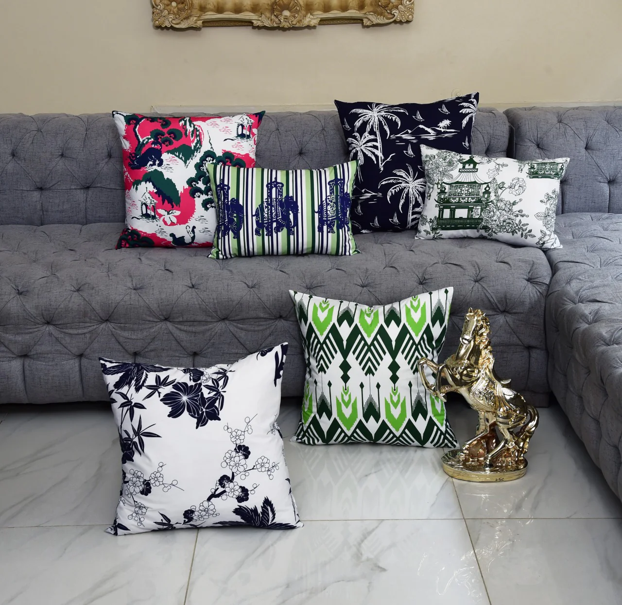 6 PCs Digital Printed Cotton Cushions- Heritage - Image 8
