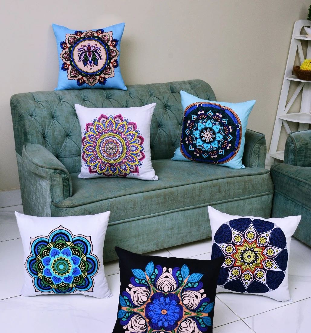 6 PCs Digital Printed Duck Cushions-Mexican Tiles - Image 2
