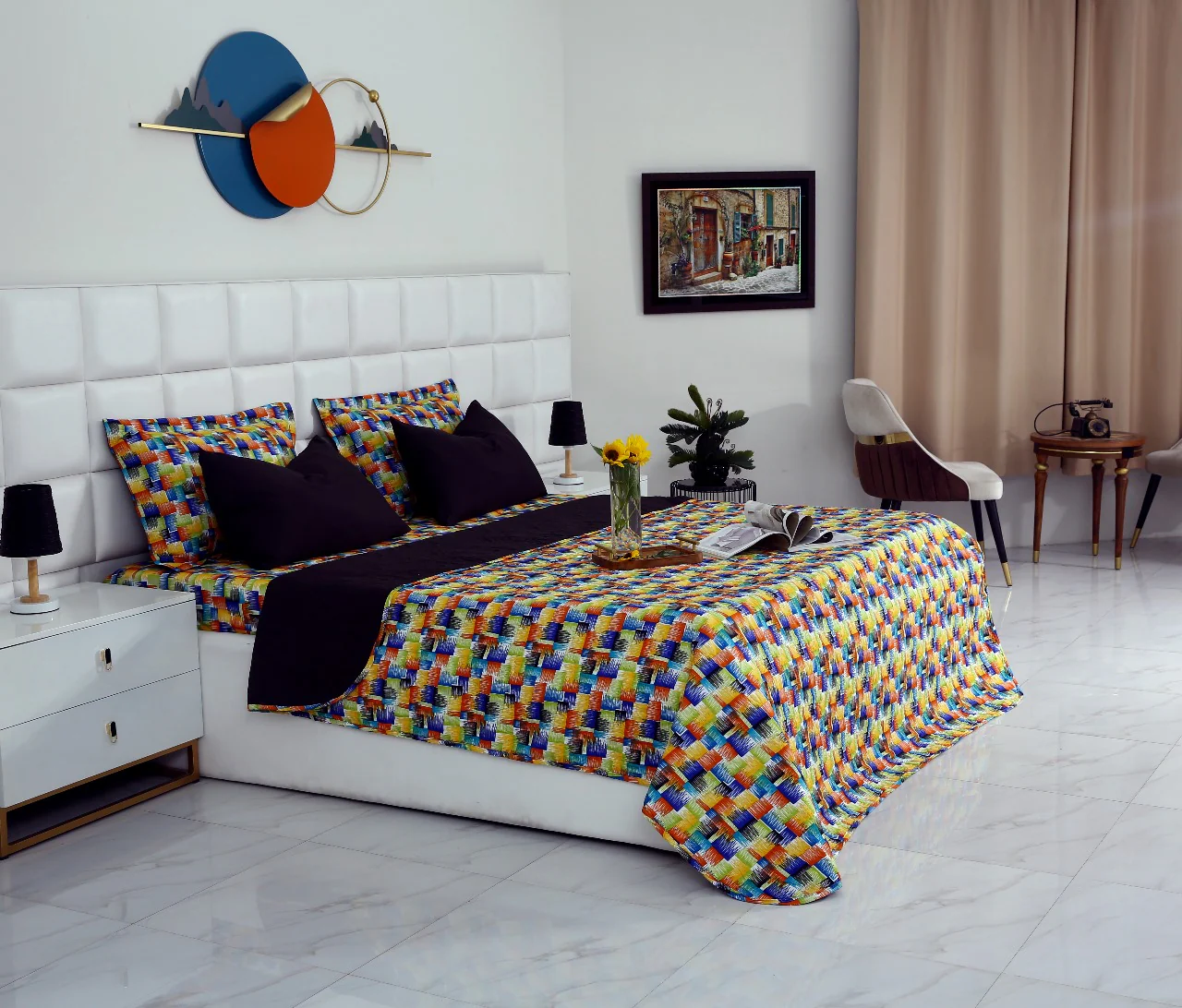 6 PCs Printed Bed Spread Set-Coral Rush - Image 5