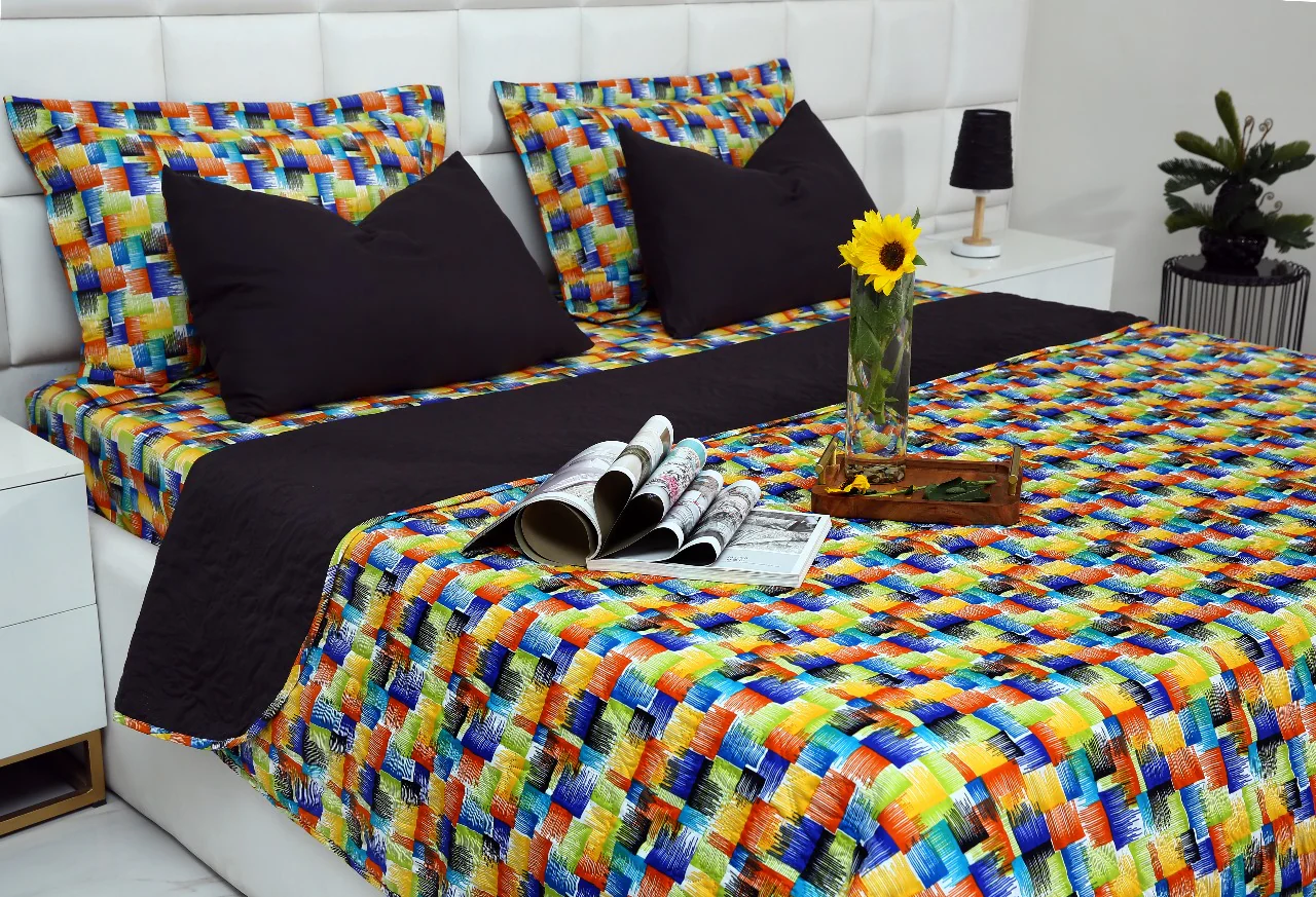 6 PCs Printed Bed Spread Set-Coral Rush - Image 7