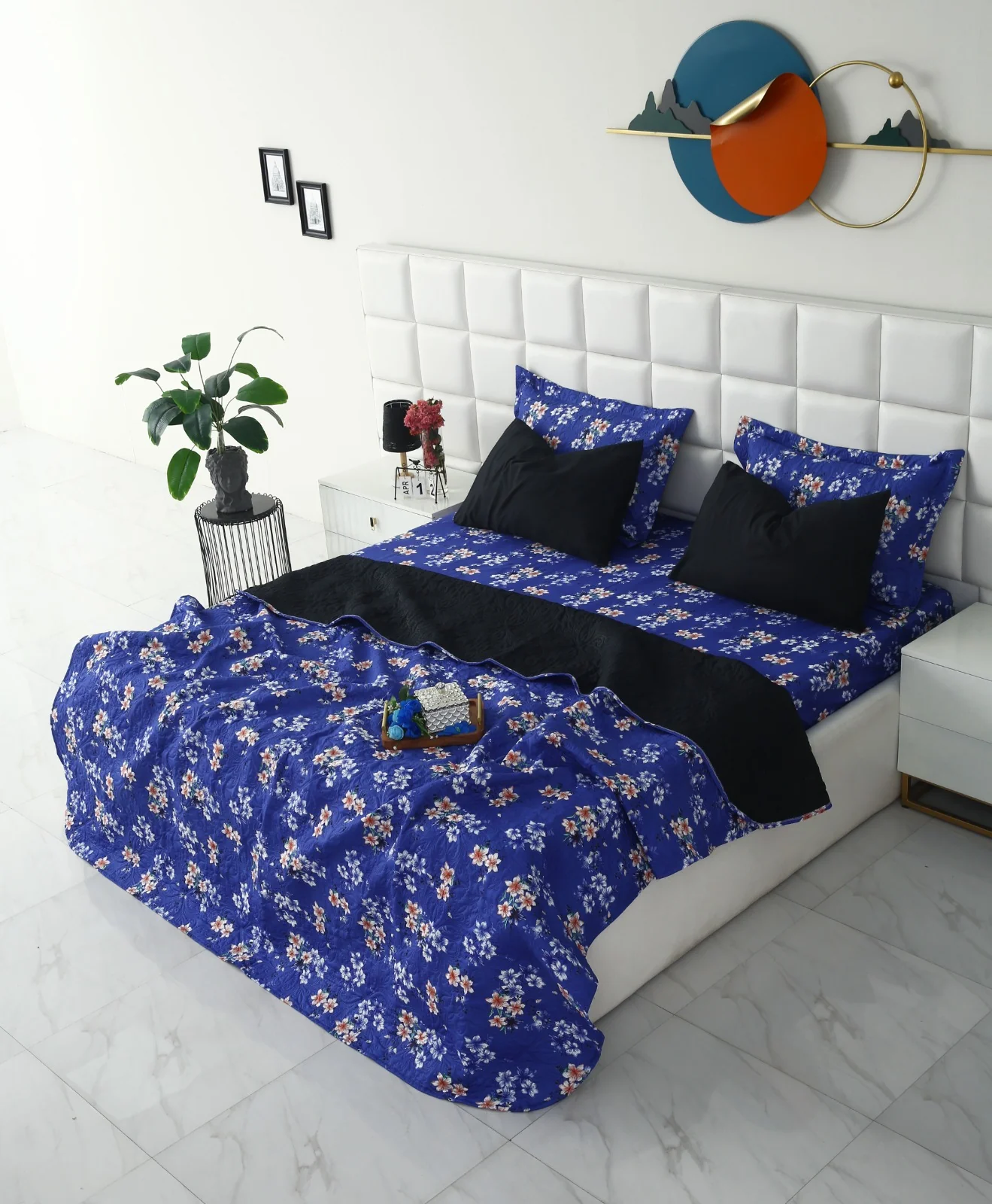 6 PCs Printed Bed Spread Set-Phlox - Image 3