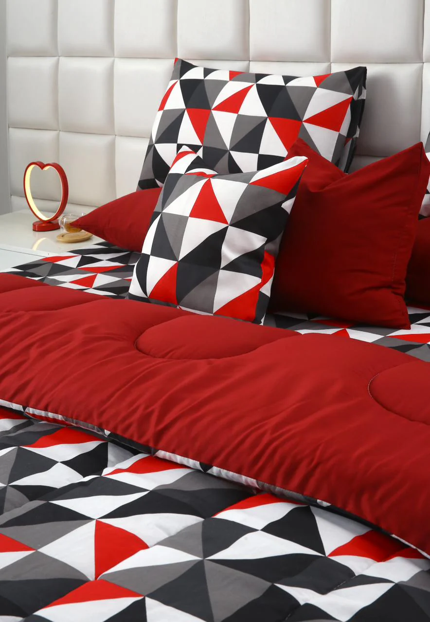6 PCs Summer Comforter Set- Abstract Geometric - Image 4