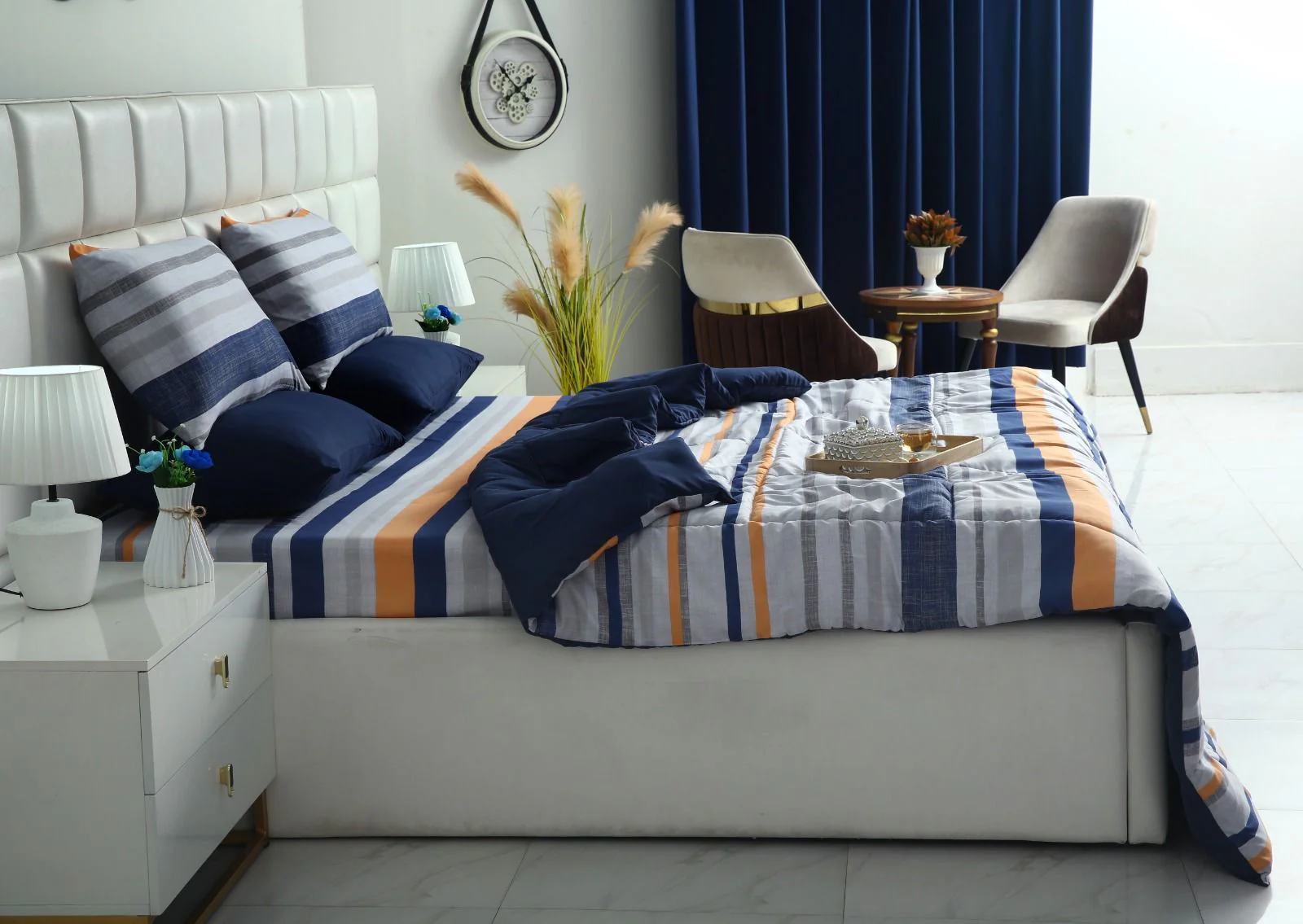 6 PCs Summer Comforter Set- Multi Bands - Image 3