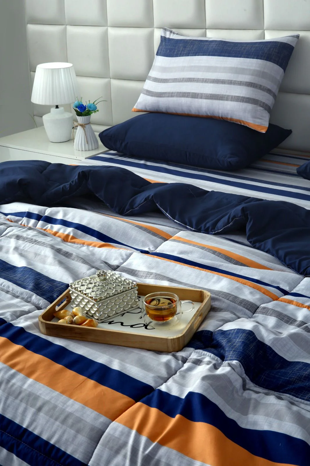 6 PCs Summer Comforter Set- Multi Bands - Image 6