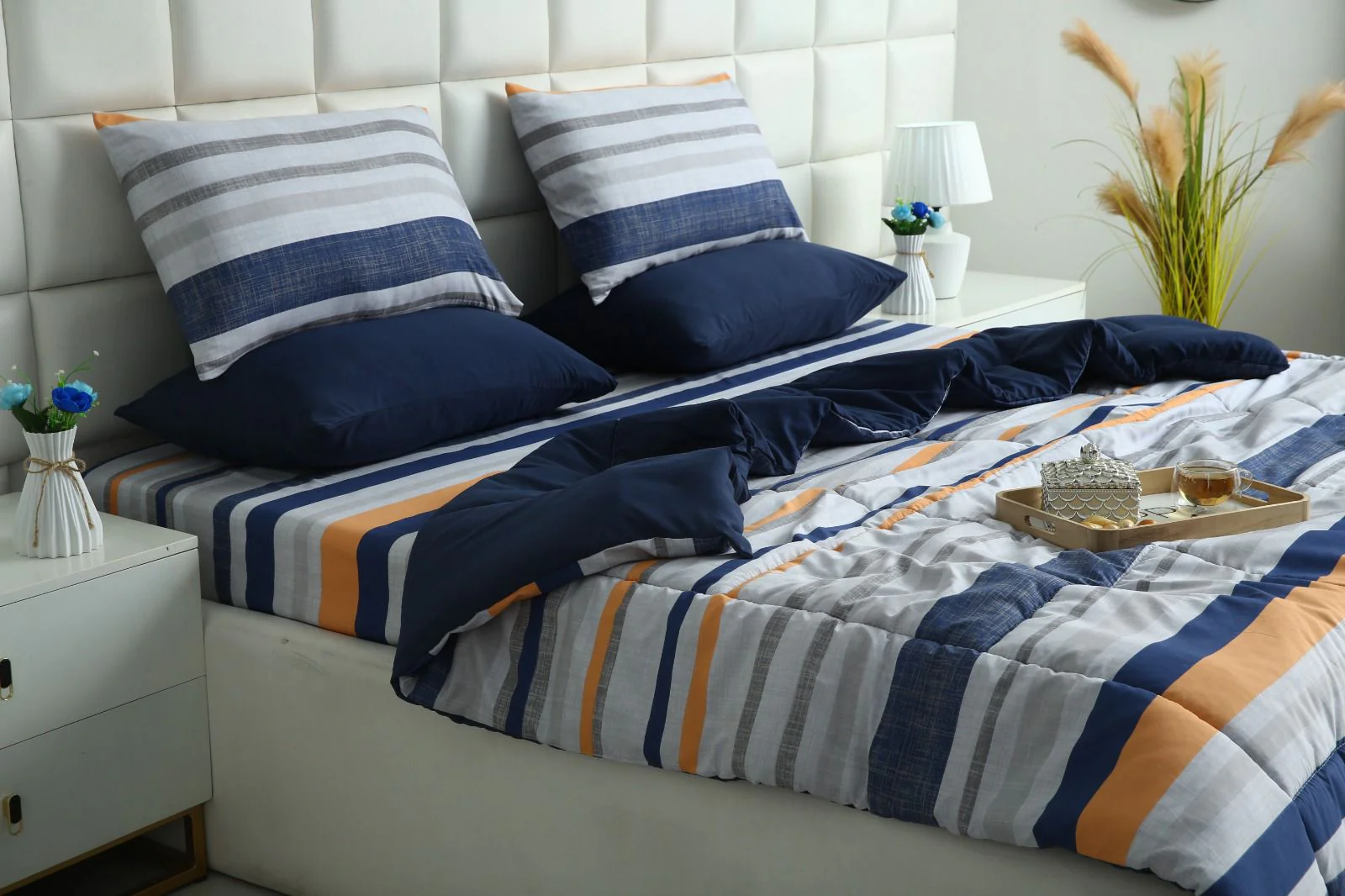 6 PCs Summer Comforter Set- Multi Bands - Image 7