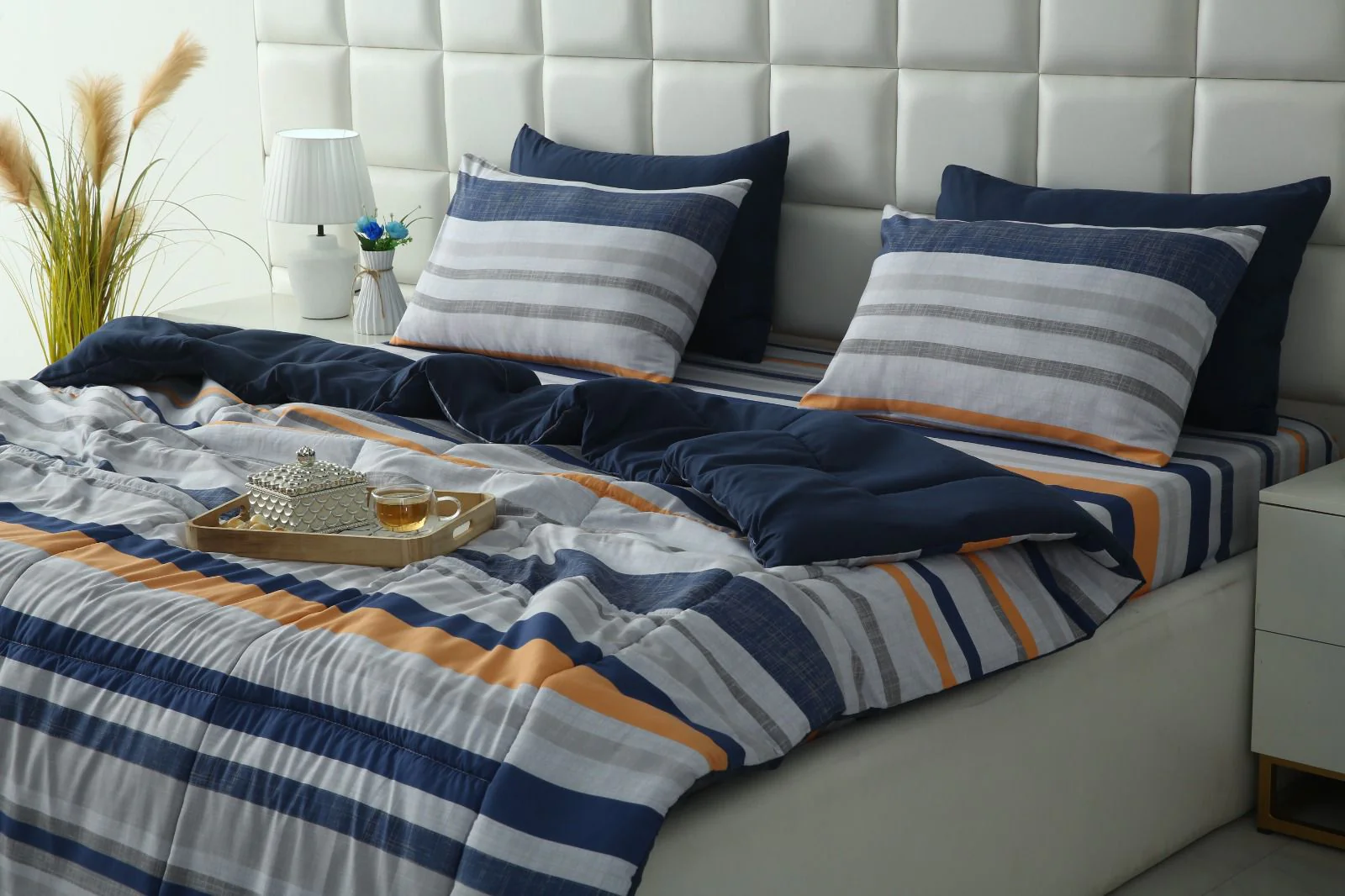 6 PCs Summer Comforter Set- Multi Bands - Image 9