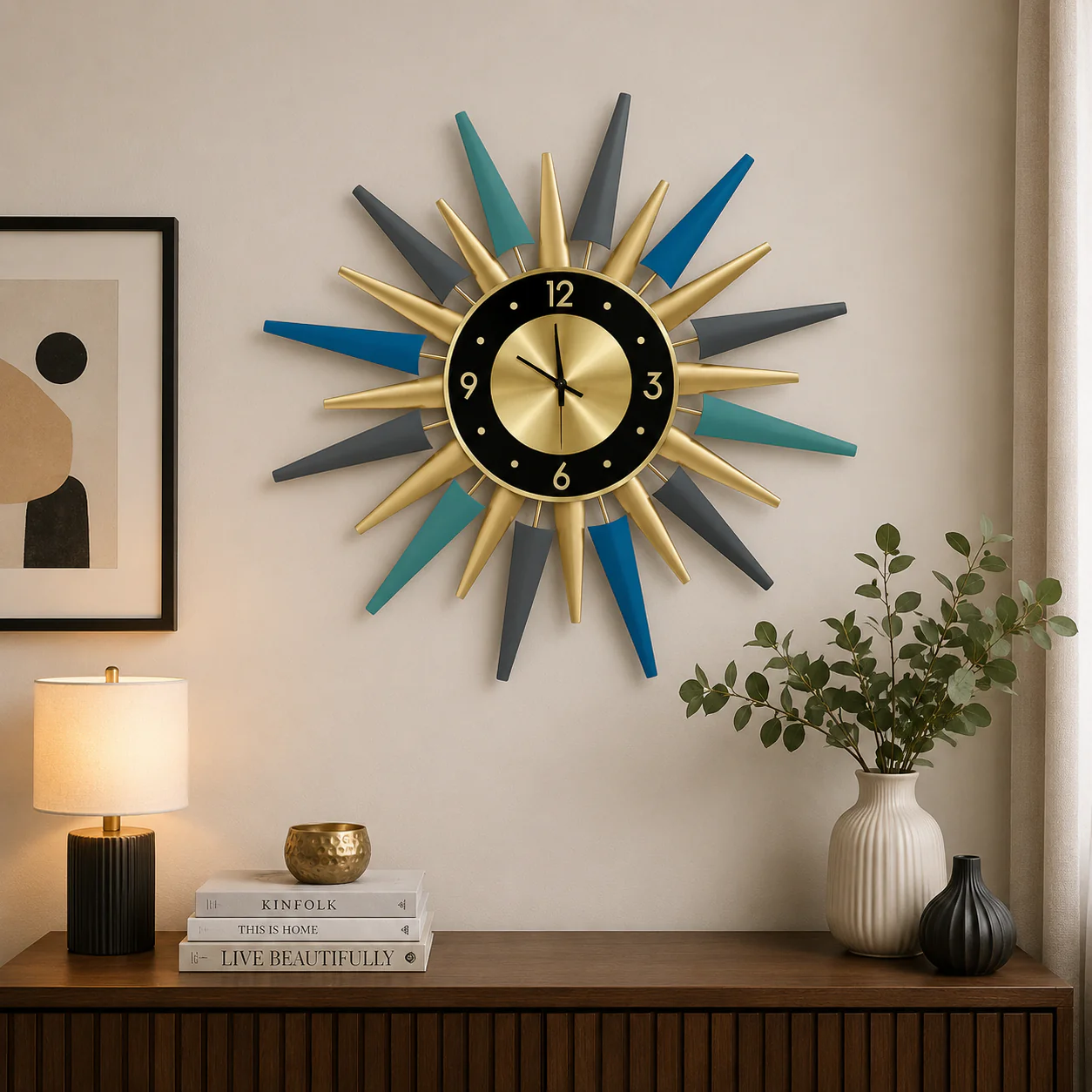 60Cm Modern Design Metallic Wall Clock SA2013-57 - Image 2