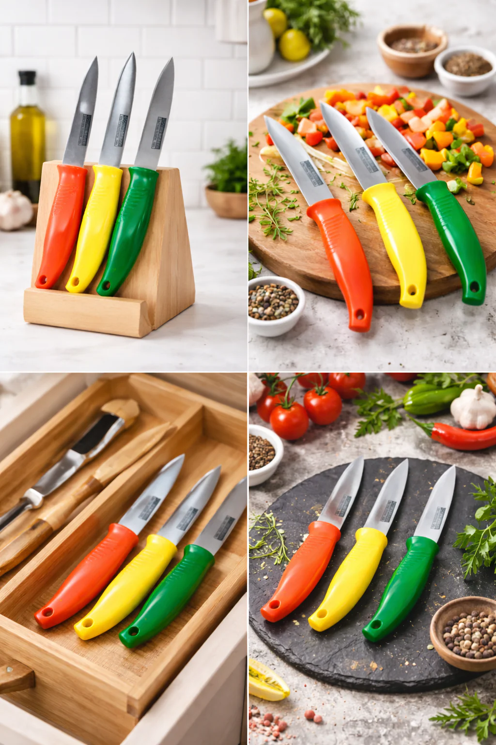 6Pcs Knife Set with Steel Blades-(SA2412-01)Multi