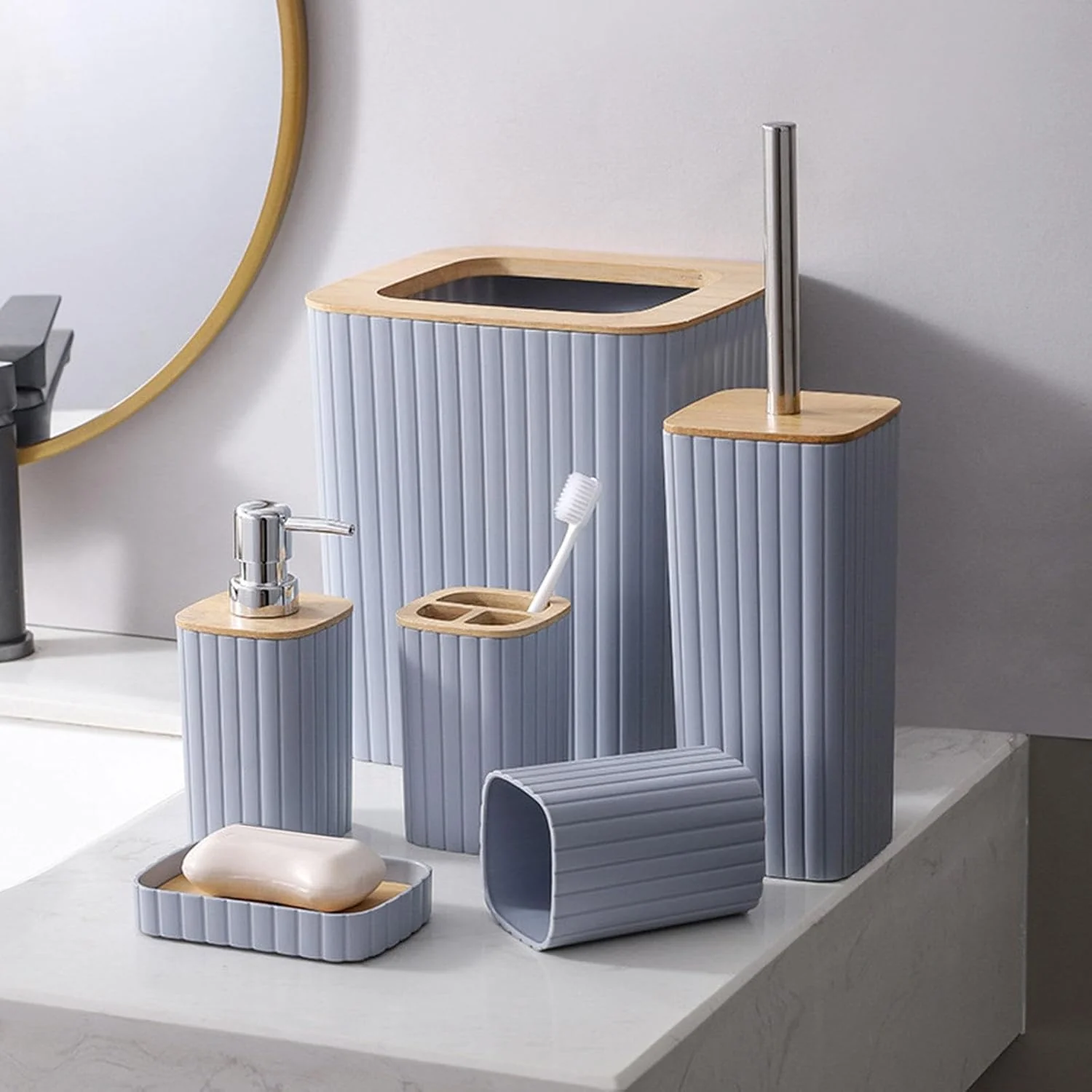 7PCS Bathroom Accessory Set-SA2408-310(Grey) - Image 2