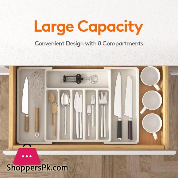 8 Compartments Extended Cutlery Utensil Adjustable Tray (SA2510-071) - Image 10