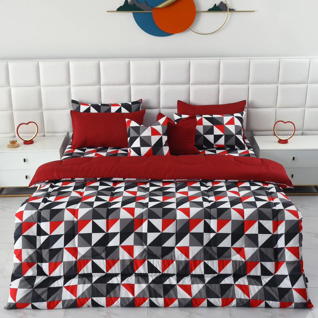 8 PCs Winter Razai Set-Abstract Geometric