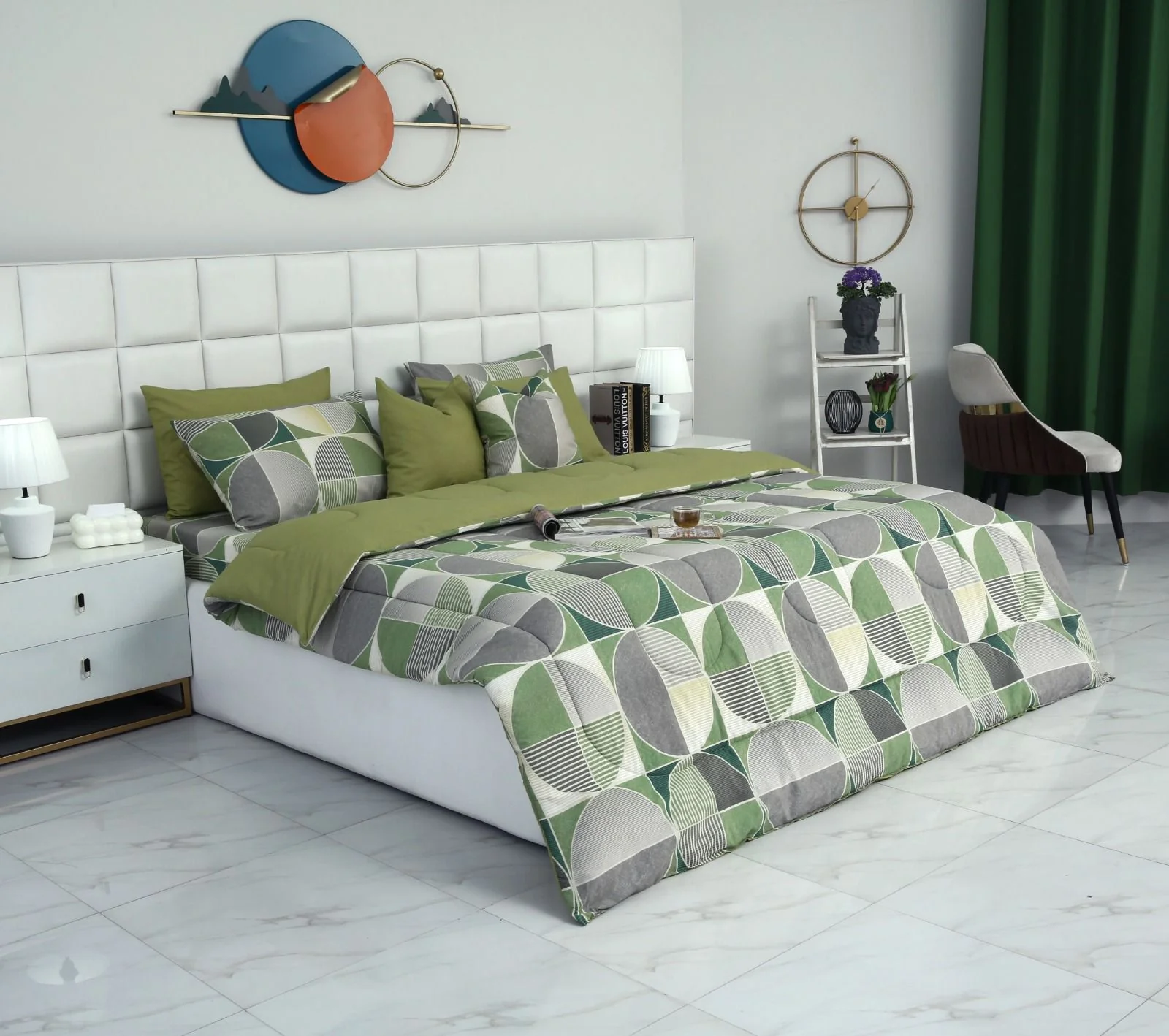 8 PCs Winter Razai Set-Neo Abstract - Image 4