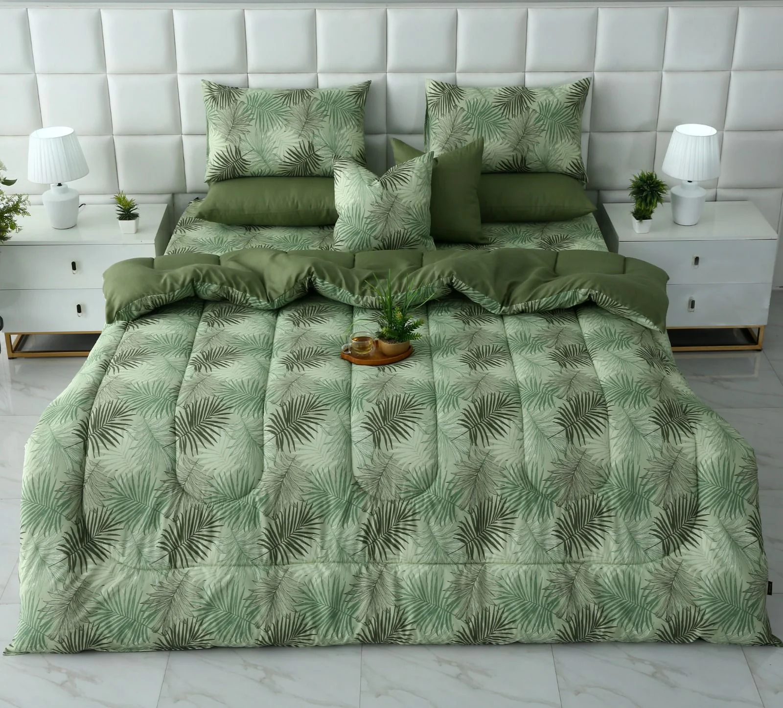8 PCs Winter Razai Set-Palmy Jungle
