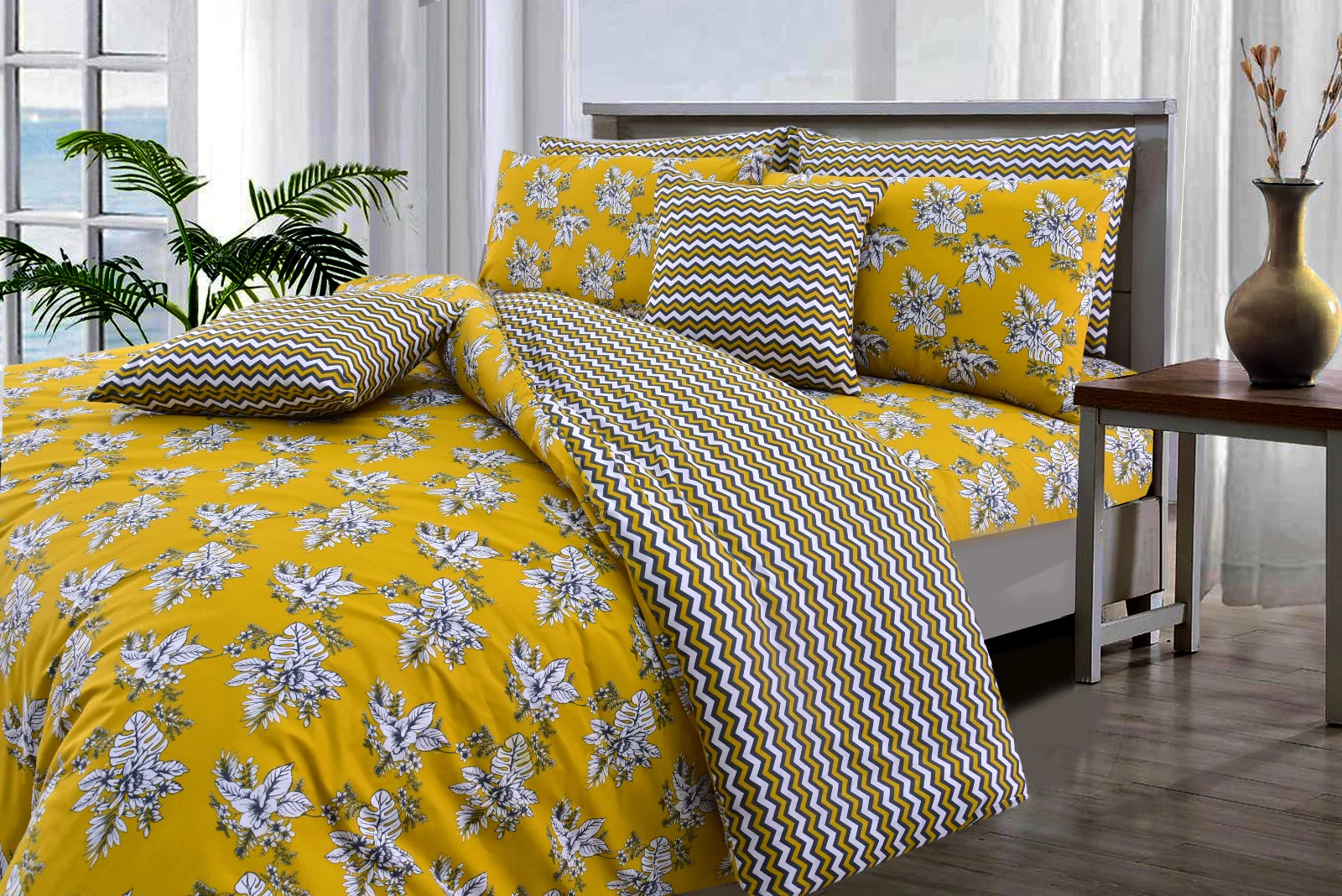 8PCs Mustard Garden Duvet Cover - Image 4