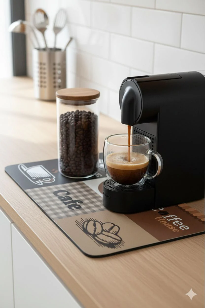 Anti Slip Dish Drying Mat-Coffee