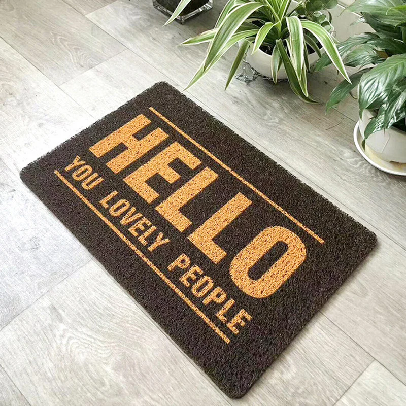 Anti-Slip Door Mat-HELLO(Dark Base)