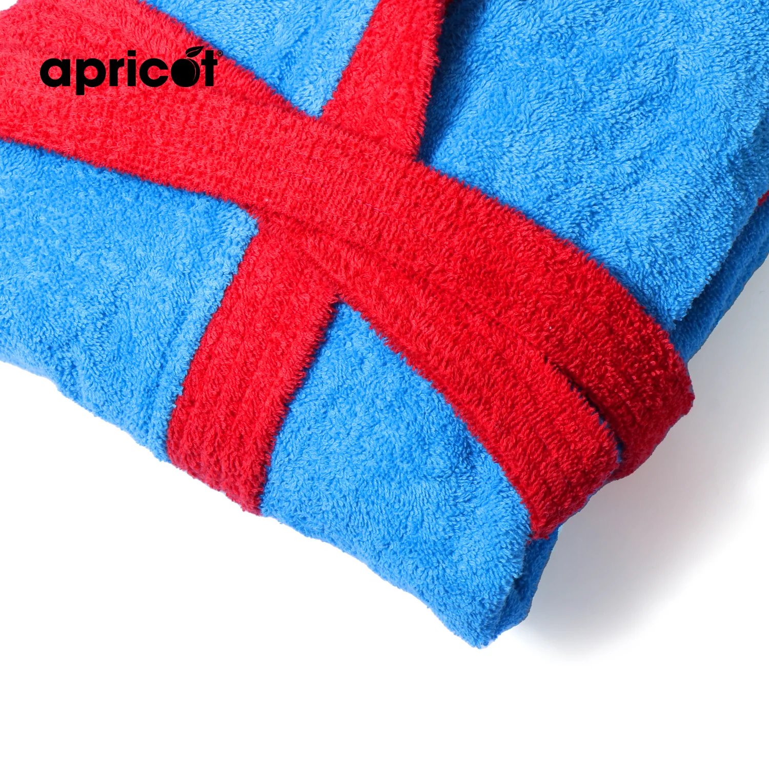 Cotton Kid's Bathrobe-Blue Over Red - Image 4