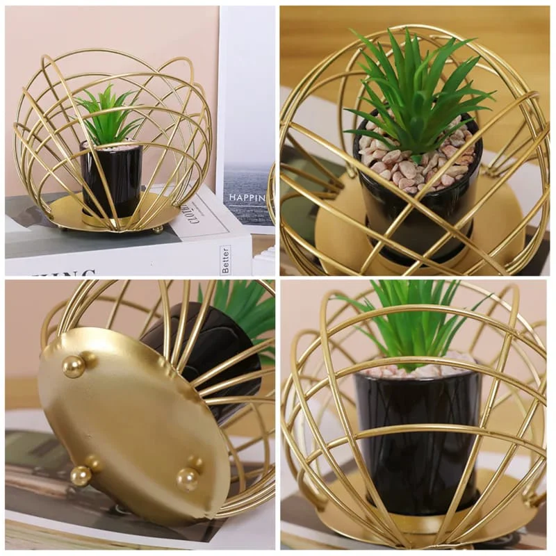 Cactus Metal Pot Stand-Golden(SA2405-153) - Image 8