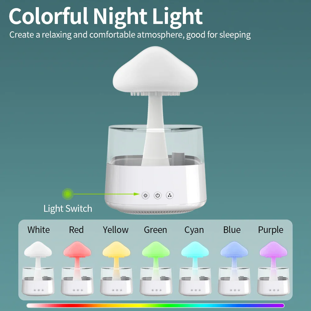 Cloud Rain Humidifier With 7 Colors Light-SA2411-62 - Image 23