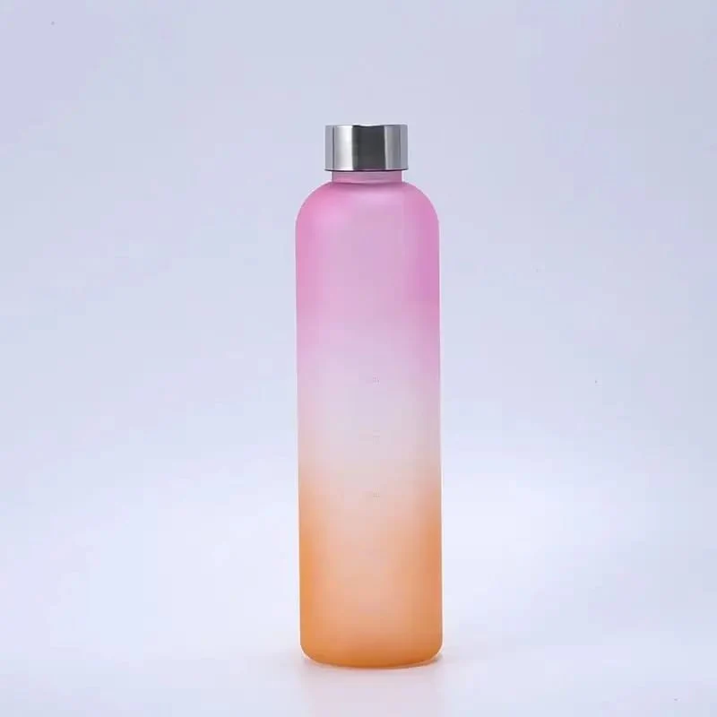Colorful Gradient Steel Cover with Time Scale Water bottle 5468Turquoise Over Purple - Image 3